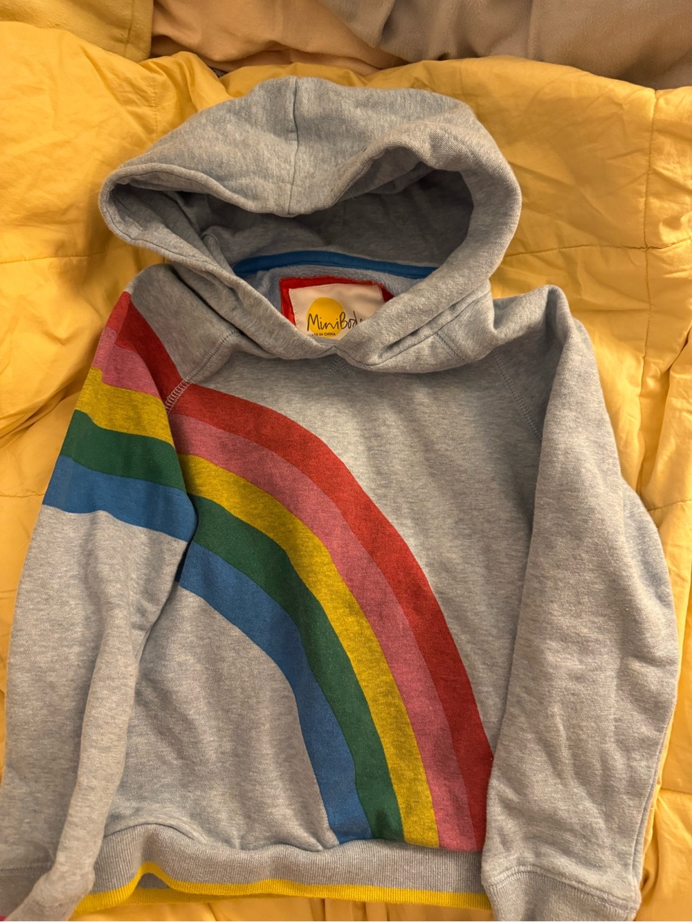 Mini Boden rainbow hoodie 8/9